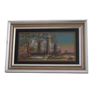 West Virginia Wesleyan College Eglomise Framed Panel Reproduction Print For Sale