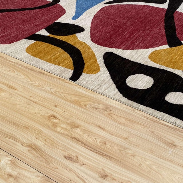 After Alexander Calder Modern Hand-Knotted Wool Rug - 5'4" X 7'8" For Sale - Image 11 of 17