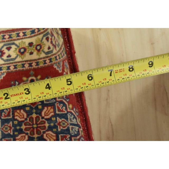Kazak Runner 2’9” X 9’7” Red Wool Tribal Hand-Knotted Oriental Rug For Sale - Image 11 of 13