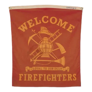 Vintage Cotton Firefighter Welcome Banner