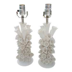 Contemporary Faux Coral Porcelain Table Lamps- A Paint