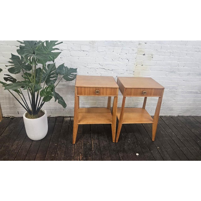 Wood 1950s Pair of Edward Wormley for Dunbar Night Stands For Sale - Image 7 of 13