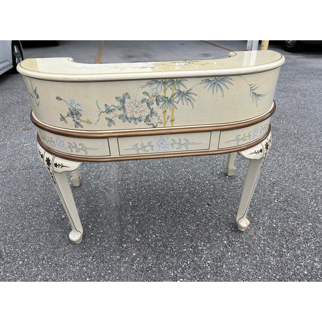 Beige 1980s Chinoiserie Carlton House Desk For Sale - Image 8 of 10