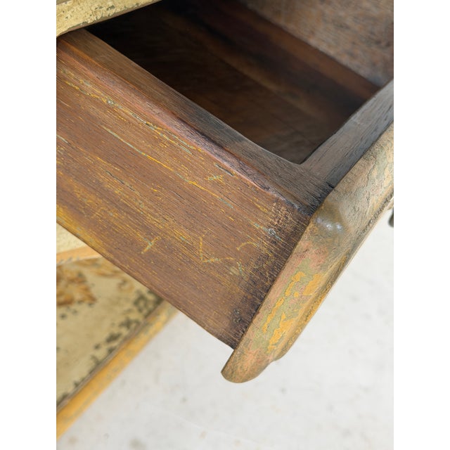 Wood Vintage Rustic Spanish Colonial Style Distressed Console Table With Drawers For Sale - Image 7 of 12