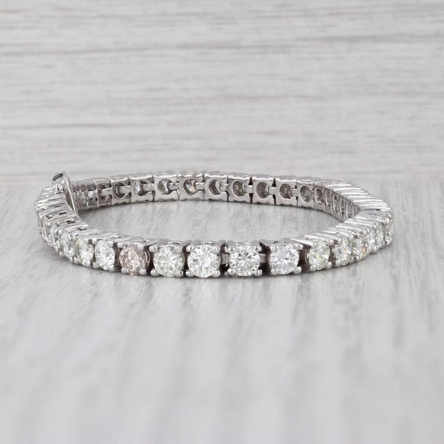 2010s 8ctw Diamond Tennis Bracelet 14k White Gold 6.75" 4.3mm For Sale - Image 5 of 9