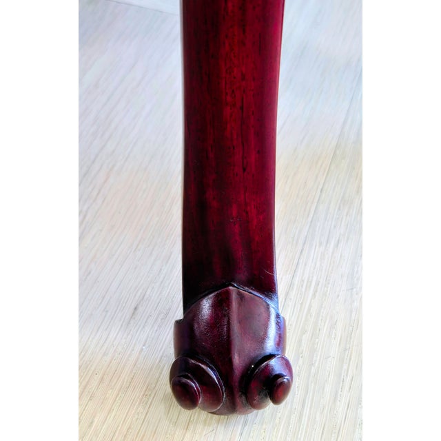 Mid 20th Century Chinese Cloisonné Inset Round Rosewood Accent Table With Carved Base For Sale - Image 10 of 12