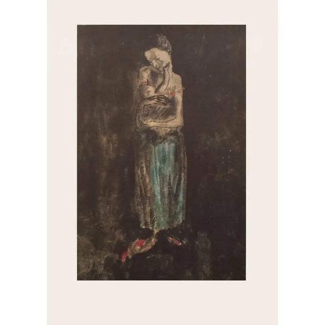 Paper 1959 After Pablo Picasso "Mother & Child", First Edition Period Lithograph For Sale - Image 7 of 8