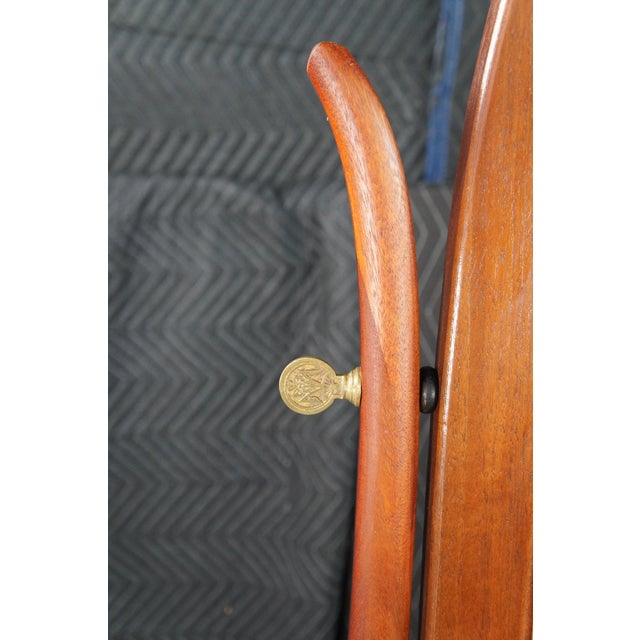 Late 19th Century Antique Victorian Solid Mahogany Cheval Dressing Mirror Ball & Claw Foot 67" For Sale - Image 5 of 15