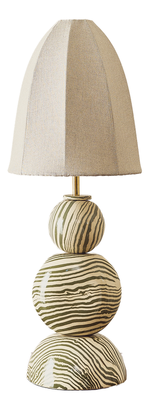 Edison Green & White Marble Table Lamp by Henry Holland Studio