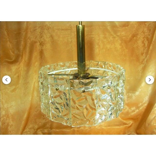 Mid-Century Modern Art Deco Brass and Crystal Pendant Light from Kinkeldey, 1980s For Sale - Image 10 of 10