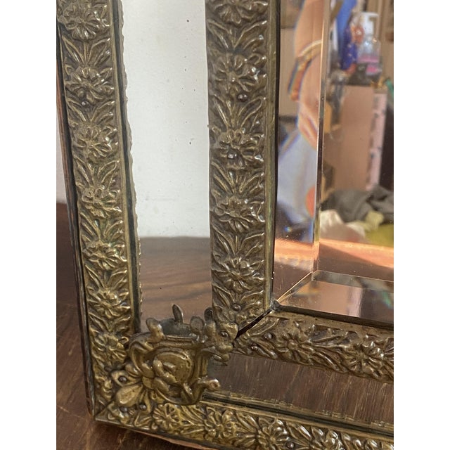 Mirror with Repoussé Brass Glazing Bars, 1890s For Sale - Image 6 of 18