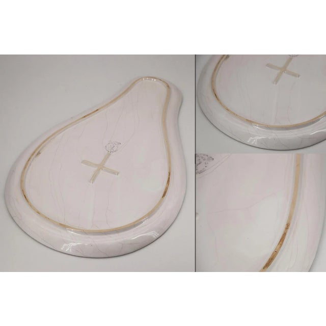 Bordallo Pinheiro Portuguese White Majolica Set of (4) Four Large Serving Platters For Sale - Image 12 of 12
