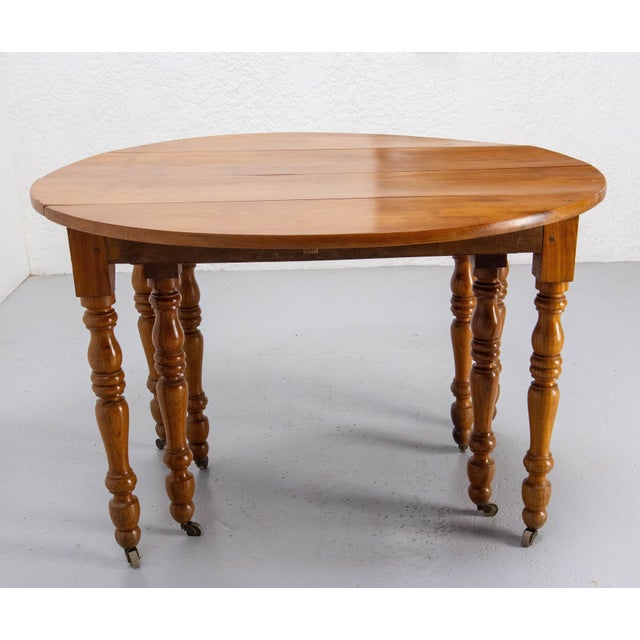 Mid 19th Century Louis Philippe French Cherrywood Dining Extending Table For Sale - Image 5 of 16