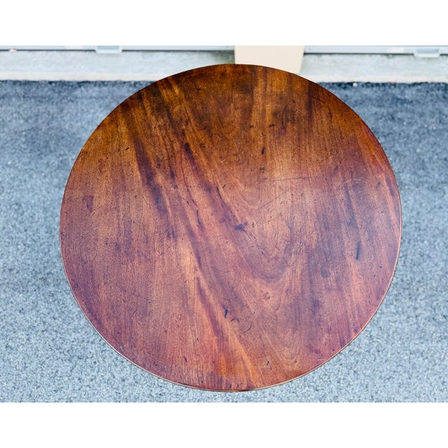 Early 19th C. Mahogany Tilt-Top Single Board Candlestand For Sale - Image 4 of 9