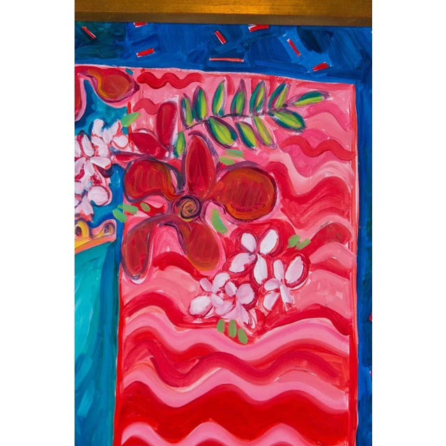 Blue 1990s Still Life Acrylic Painting by Jane Kewin, Framed For Sale - Image 8 of 11