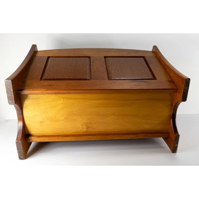 Brown Mid-Century Modern Handmade Hardwood Koa Magazine Rack Holder For Sale - Image 8 of 9