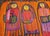 Red Vintage Mid-Century Tapestry, Handwoven Wool, Folkloric Schoolgirls Design, Crimson & Yellow, 38” X 70” For Sale - Image 8 of 11