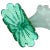 Vintage Murano Green Iridescent Gold Flecks Bubbles Italian Art Glass Fan Shape Scalloped Rim Flower Vase For Sale In Orlando - Image 6 of 12