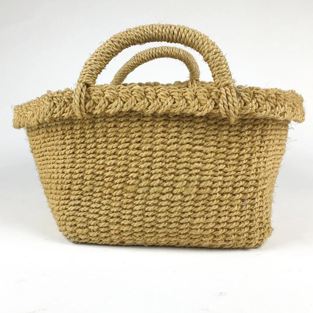 Vintage Sisal Soft Flexible Farmers Basket For Sale In Portland, ME - Image 6 of 13