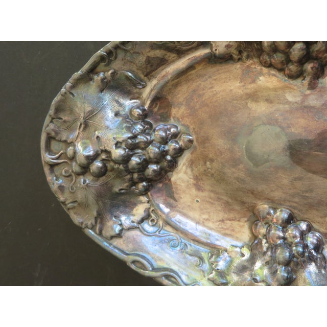 Vintage 1903 Quadruple Silver Plated With Grape Decorated Patented Tray For Sale In Philadelphia - Image 6 of 9