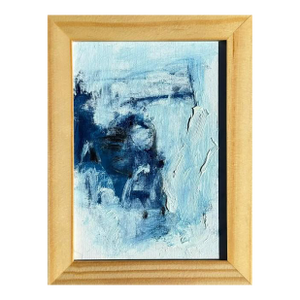 Vintage Boho Miniature Painting in Wood Frame