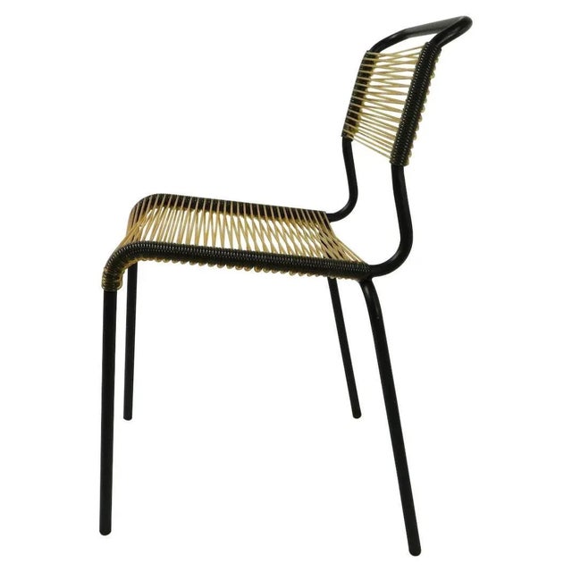 French Mid Century Plastic String Chair with Tubular Steel Frame For Sale - Image 13 of 13
