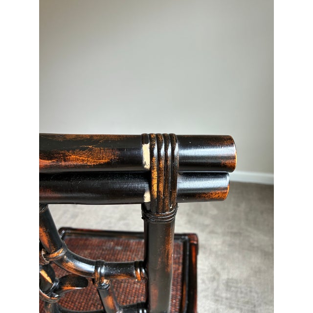 Vintage Hollywood Regency Faux Bamboo Chippendale Side Chair For Sale - Image 12 of 12