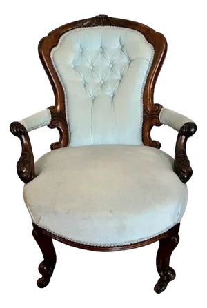Victorian Carved Walnut Armchair, 1860s