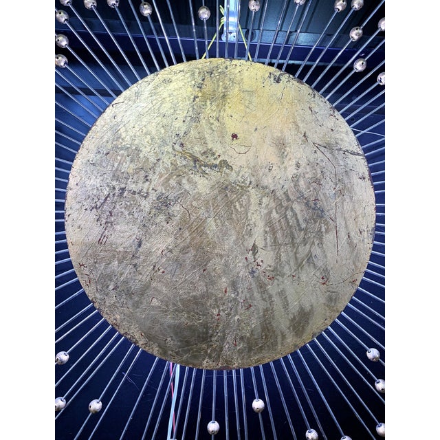 Mid-Century Modern New Sculpture Bronze Sunburst Wall or Ceiling Lamp For Sale - Image 3 of 9