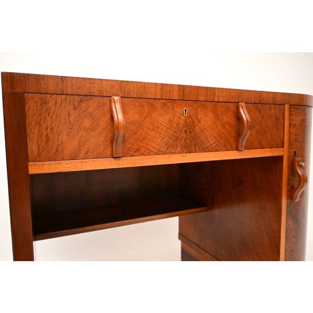 Art Deco Figured Walnut Desk, 1930s For Sale - Image 12 of 14