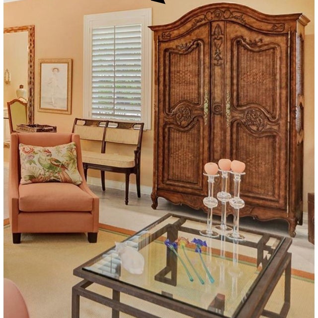 Elevate your entertaining space with this exquisite Maitland-Smith armoire dry bar cabinet. Seamlessly blending classic...