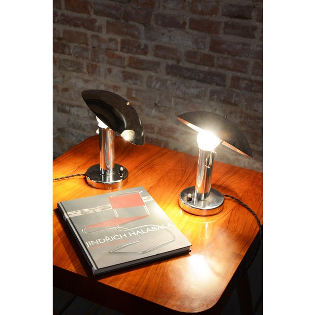 Bauhaus Chrome Table Lamps from Miroslav Prokop, Czech, 1930s, Set of 2 For Sale - Image 12 of 13