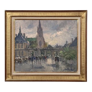 Framed Oil on Canvas by José Salvaggio (1953-) 'Place De La Carrière ~ Nancy' For Sale