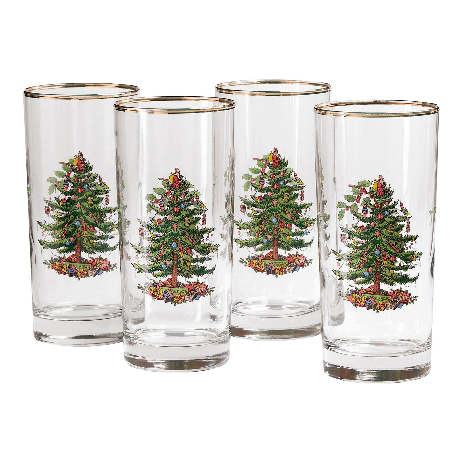 Spode Christmas Tree Highball Glasses 15 oz., Set of 4 Chairish