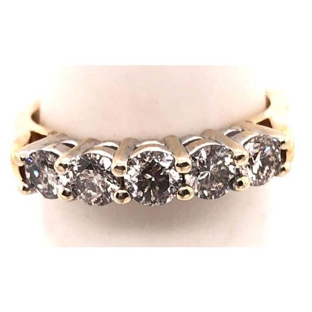 14Kt Two Tone Gold Ring With Five Round Diamonds One Ct Total Diamond Weight. Size 7. 1.00 total carat weight. 4.6 grams...