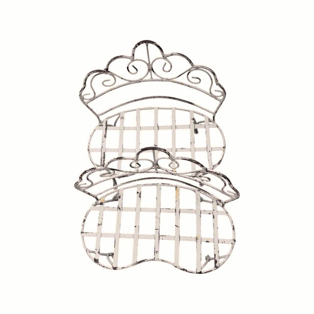 Vintage Wrought Iron Children’s Benches With Custom Toile Cushions - A Pair For Sale - Image 12 of 14