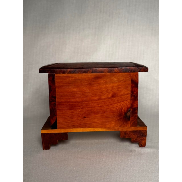 Vintage Mid Century Japanese Minimalism Thuya Burl Wood Box Styled After George Nakashima For Sale - Image 10 of 11