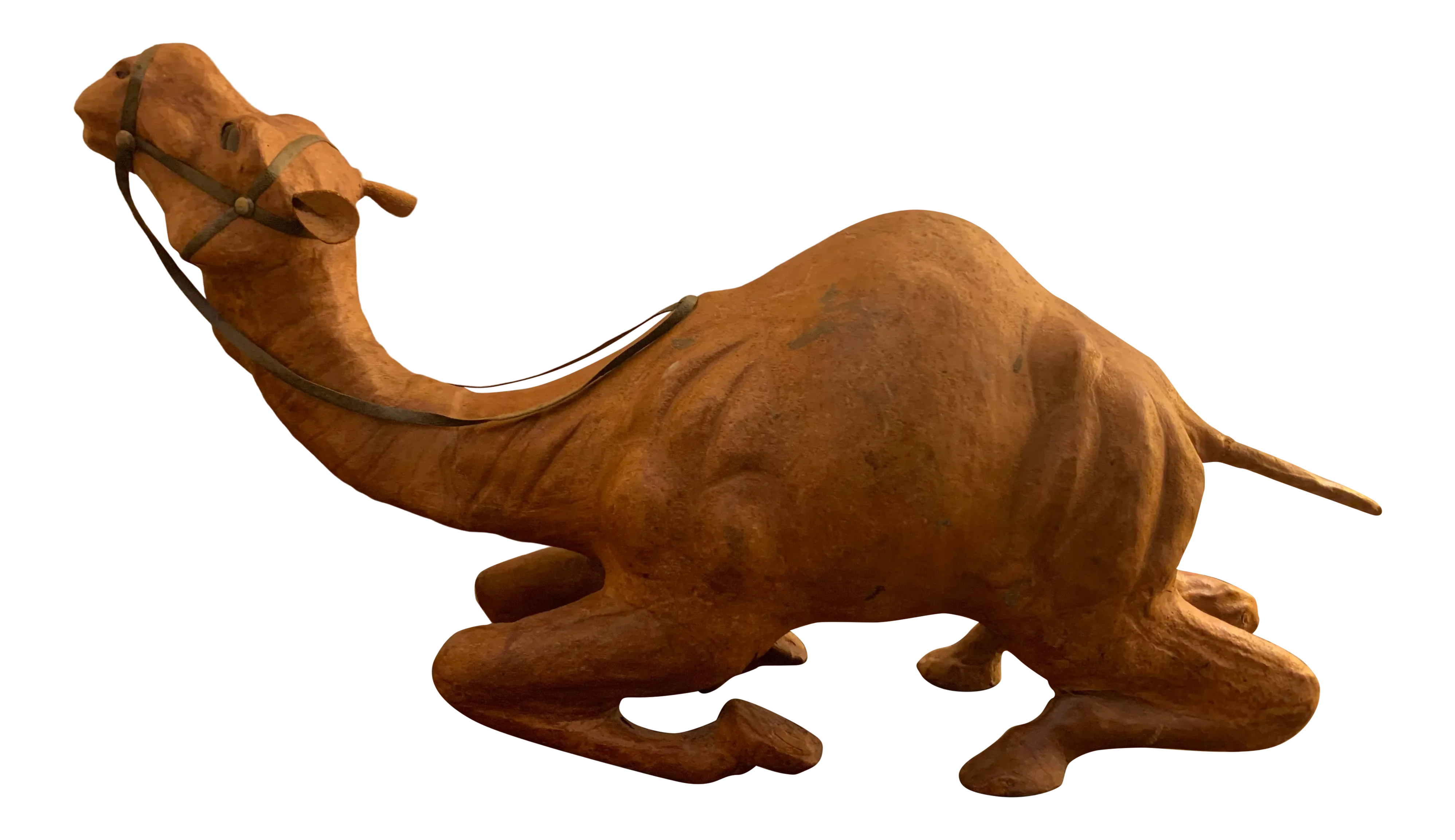 Late 20th Century Leather Wrapped Camel Figurine | Chairish