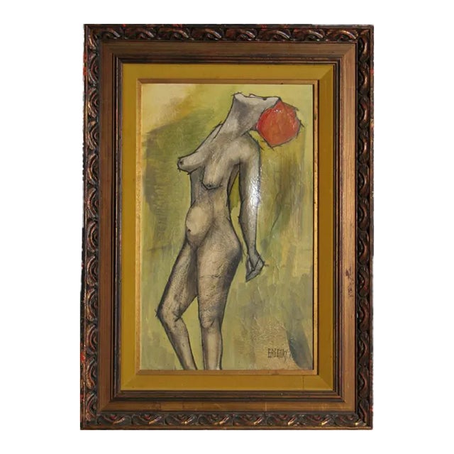 Standing Nude With Red Hair, Unknown Artist Oil on Canvas, Signed 'gregory' and Dated L.l. For Sale