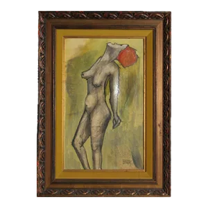 Standing Nude With Red Hair, Unknown Artist Oil on Canvas, Signed 'gregory' and Dated L.l.