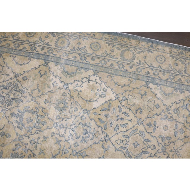 Early 20th Century Lovely Blue Tan Chinese Geometric Rug - 10' x 13'3" For Sale In New York - Image 6 of 12