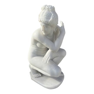 Crouching Venus – Classical Marble Goddess Sculpture For Sale
