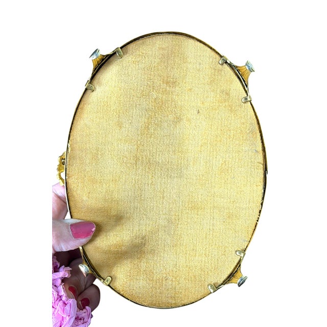 Vintage Hollywood Regency Style Brass Filigree Jewelry Box With Beveled Glass Top For Sale - Image 9 of 9