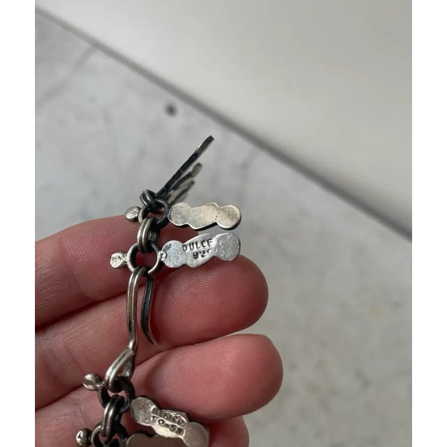 Vintage 1980s Dulce Sterling Silver Spray Link Necklace For Sale - Image 4 of 5