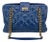 Chanel Blue Glazed Calfskin Quilted Tote Bag For Sale