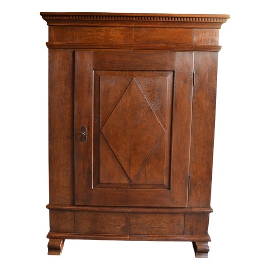 Antique Oak Single-Door Spindle Cupboard For Sale