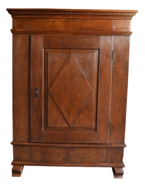 Antique Oak Single-Door Spindle Cupboard