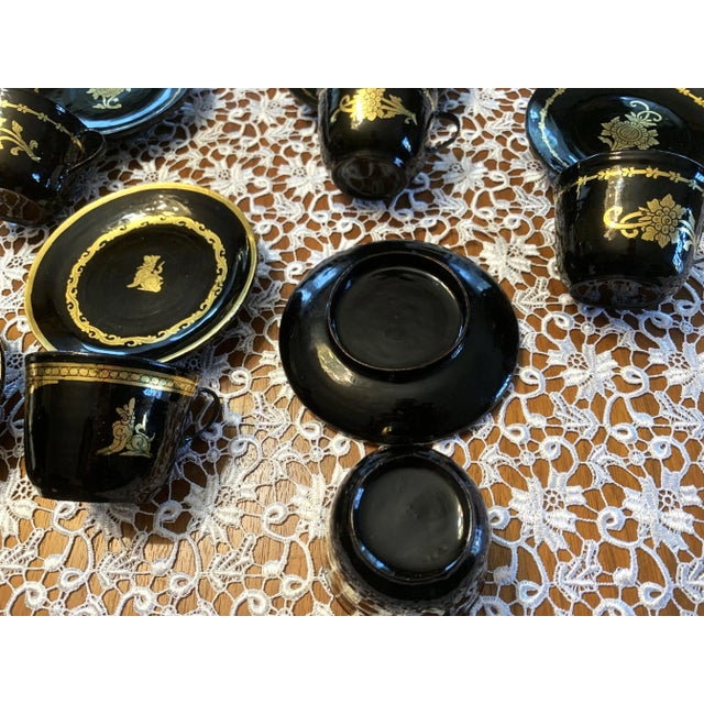Lacquerware Cups and Saucers, 1960s, Set of 14 For Sale - Image 13 of 18