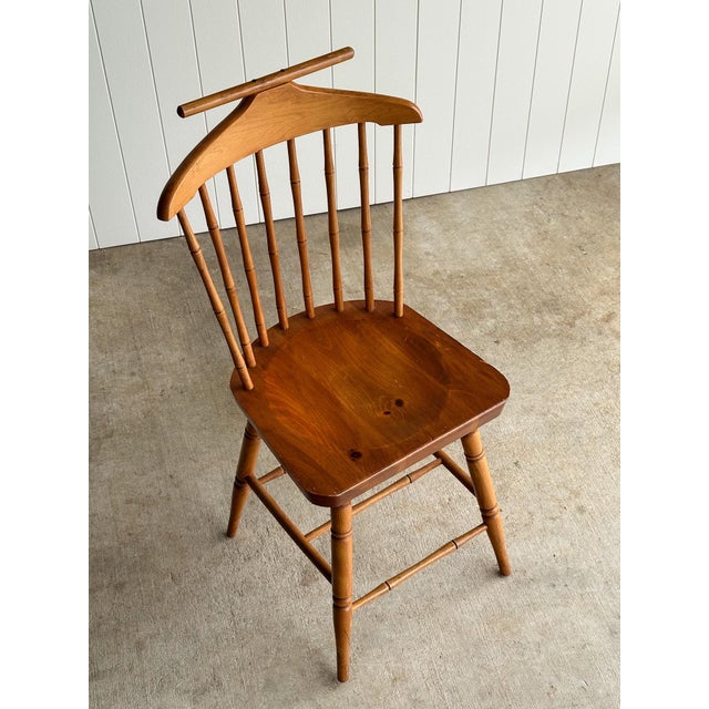 Mid 20th Century Vintage Windsor Valet Side Chair, Faux Bamboo Spindles, Turned Legs, Circa 1960s For Sale - Image 5 of 10