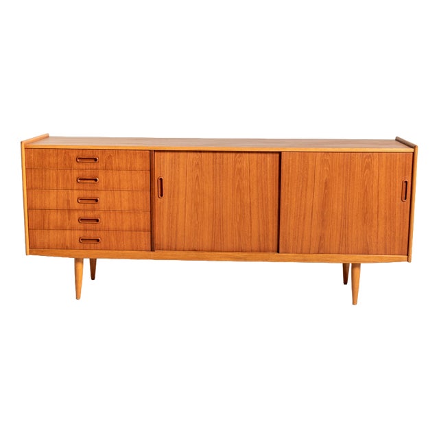 Scandinavian Teak and Oak Sideboard, 1950s For Sale